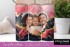 Photo Tumbler Wrap, Marble Family Frame Tumbler Sublimation Product Image 1