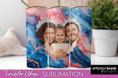Photo Tumbler Wrap, Marble Family Frame Tumbler Sublimation Product Image 1