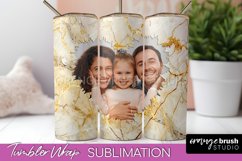 Photo Tumbler Wrap, Marble Family Frame Tumbler Sublimation Product Image 1