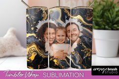 Photo Tumbler Wrap, Marble Family Frame Tumbler Sublimation Product Image 1