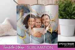 Photo Tumbler Wrap, Marble Family Frame Tumbler Sublimation Product Image 1