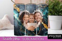Photo Tumbler Wrap, Marble Family Frame Tumbler Sublimation Product Image 1
