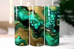 Alcohol Ink Marble Look Tumbler Wrap | Emerald Tumbler Wrap Product Image 2