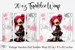 Halloween Voodoo Doll Tumbler Wrap | Vintage Doll Tumbler Product Image 1