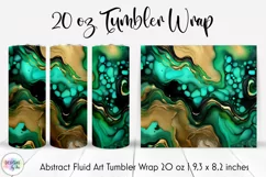 Alcohol Ink Marble Look Tumbler Wrap | Emerald Tumbler Wrap Product Image 1