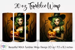 Halloween Witch Tumbler Wrap | Fantasy Beautiful Witch Print Product Image 1