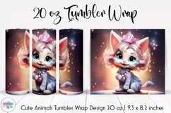 Cat Princess Tumbler Wrap Sublimation| Little Princess Kitty Product Image 1