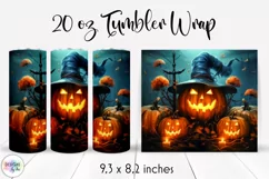 Creepy Halloween Pumpkins Tumbler Wrap 20 oz Product Image 1