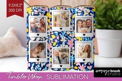 Retro Photo Tumbler PNG - Flowers Picture Tumbler Wrap Product Image 1