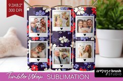 Retro Photo Tumbler PNG - Flowers Picture Tumbler Wrap Product Image 1