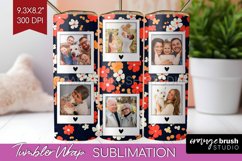 Retro Photo Tumbler PNG - Flowers Picture Tumbler Wrap Product Image 1