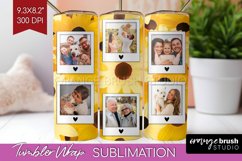 Retro Photo Tumbler PNG - Flowers Picture Tumbler Wrap Product Image 1