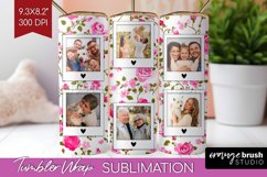 Retro Photo Tumbler PNG - Flowers Picture Tumbler Wrap Product Image 1