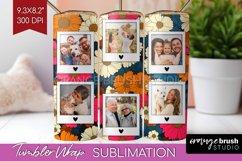 Retro Photo Tumbler PNG - Flowers Picture Tumbler Wrap Product Image 1