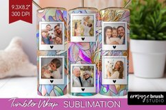 Stained Glass Photo Tumbler PNG - Flowers Picture Tumbler Product Image 1