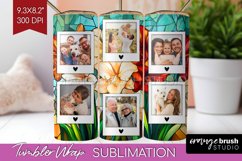 Stained Glass Photo Tumbler PNG - Flowers Picture Tumbler Product Image 1