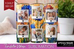 Stained Glass Photo Tumbler PNG - Flowers Picture Tumbler Product Image 1