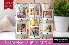 Stained Glass Photo Tumbler PNG - Flowers Picture Tumbler Product Image 1