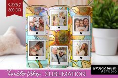 Stained Glass Photo Tumbler PNG - Flowers Picture Tumbler Product Image 1