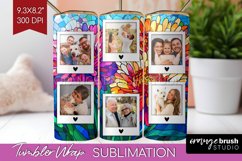 Stained Glass Photo Tumbler PNG - Flowers Picture Tumbler Product Image 1