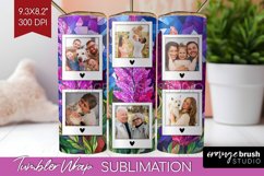 Stained Glass Photo Tumbler PNG - Flowers Picture Tumbler Product Image 1