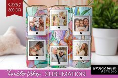 Stained Glass Photo Tumbler PNG - Flowers Picture Tumbler Product Image 1