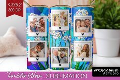 Stained Glass Photo Tumbler PNG - Flowers Picture Tumbler Product Image 1