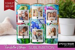 Stained Glass Photo Tumbler PNG - Flowers Picture Tumbler Product Image 1
