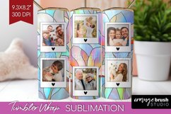 Stained Glass Photo Tumbler PNG - Flowers Picture Tumbler Product Image 1