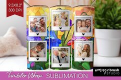 Stained Glass Photo Tumbler PNG - Flowers Picture Tumbler Product Image 1