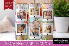Stained Glass Photo Tumbler PNG - Flowers Picture Tumbler Product Image 1
