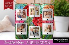 Stained Glass Photo Tumbler PNG - Flowers Picture Tumbler Product Image 1