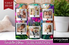 Stained Glass Photo Tumbler PNG - Flowers Picture Tumbler Product Image 1