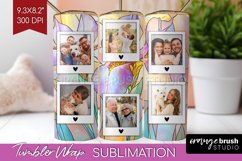 Stained Glass Photo Tumbler PNG - Flowers Picture Tumbler Product Image 1