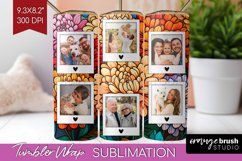 Stained Glass Photo Tumbler PNG - Flowers Picture Tumbler Product Image 1
