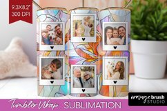 Stained Glass Photo Tumbler PNG - Flowers Picture Tumbler Product Image 1