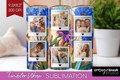Stained Glass Photo Tumbler PNG - Flowers Picture Tumbler Product Image 1
