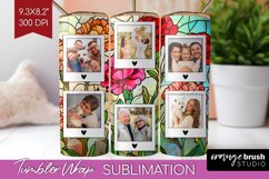 Stained Glass Photo Tumbler PNG - Flowers Picture Tumbler Product Image 1