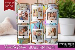 Stained Glass Photo Tumbler PNG - Flowers Picture Tumbler Product Image 1