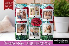Stained Glass Photo Tumbler PNG - Flowers Picture Tumbler Product Image 1