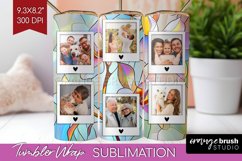 Stained Glass Photo Tumbler PNG - Flowers Picture Tumbler Product Image 1
