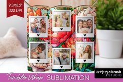Stained Glass Photo Tumbler PNG - Flowers Picture Tumbler Product Image 1
