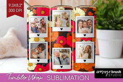 Retro Flowers Photo Tumbler PNG - Floral Picture Tumbler Product Image 1