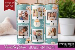 Christmas Photo Tumbler PNG - Snowman Picture Tumbler Wrap Product Image 1