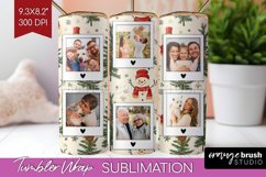 Christmas Photo Tumbler PNG - Snowman Picture Tumbler Wrap Product Image 1
