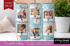 Christmas Photo Tumbler PNG - Snowman Picture Tumbler Wrap Product Image 1