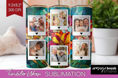 Stained Glass Photo Tumbler PNG - Flowers Picture Tumbler Product Image 1