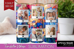 Stained Glass Photo Tumbler PNG - Flowers Picture Tumbler Product Image 1