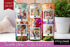 Stained Glass Photo Tumbler PNG - Flowers Picture Tumbler Product Image 1