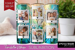 Stained Glass Photo Tumbler PNG - Flowers Picture Tumbler Product Image 1